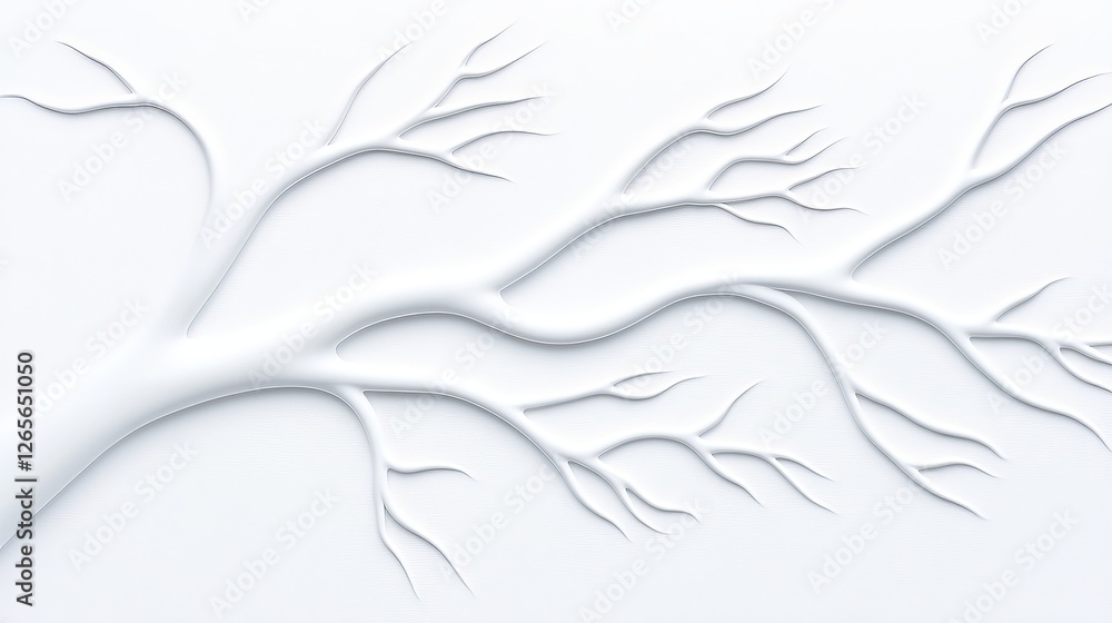 Poster aerial view of frozen insh marshes with intricate patterns and branches