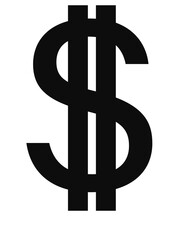 dollar sign on white background