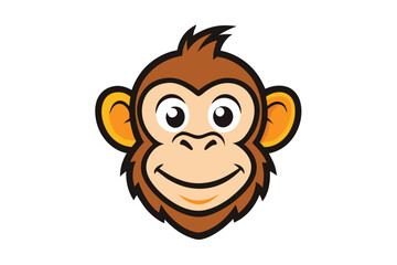 A monkey head logo icon vector art illustration.eps