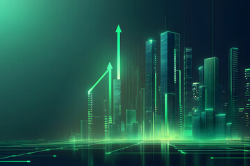 Urban Growth: Cityscape's Ascent,  Digital Innovation Soars