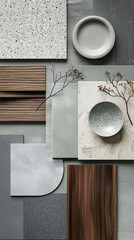 Minimalist Mood Board with Elegant Textures