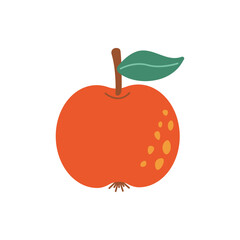 Abstract Apple vector Illustration. Hybrid ripe fruit  apple, simple flat icon, modern and colorful design on white background