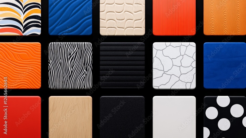 Poster Captivating Macro Shot of Colorful Patterns and Textures on Surfaces