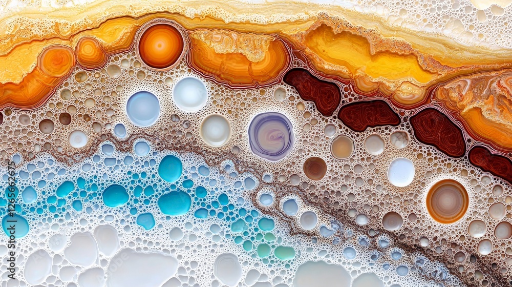 Poster close-up macro shot unveiling vibrant hues and intricate patterns