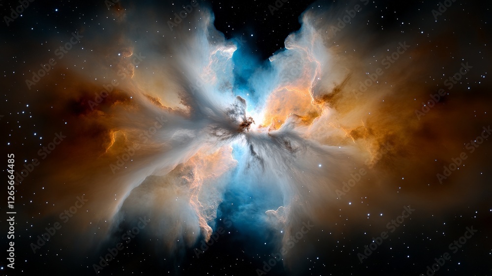 Poster cosmic canvas ablaze with vibrant nebulae in deep space