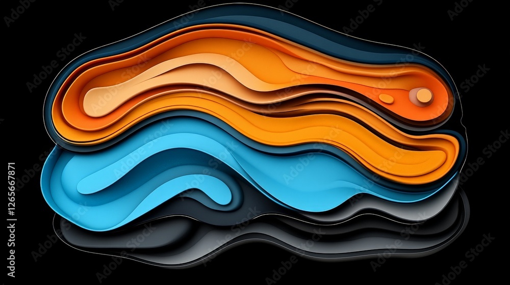 Poster abstract digital canvas of vibrant hues and patterns
