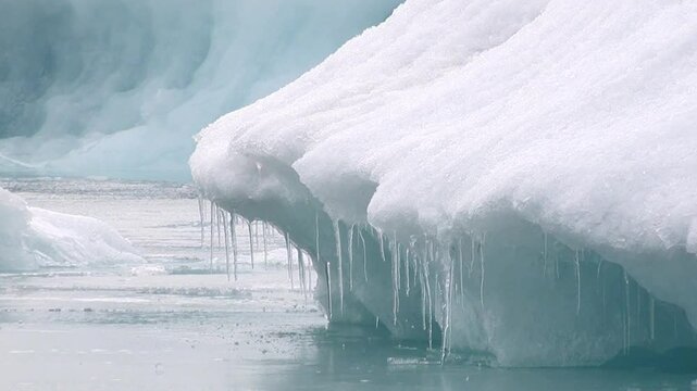 Eissee mit Eisbergen, Gletscherlagune, J&ouml;kuls&aacute;rl&oacute;n in Island, Frost