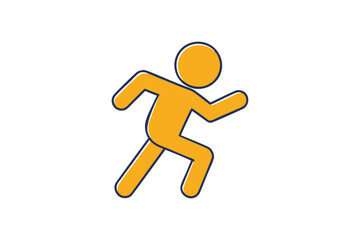 Running Man and Exit Door Sign for Emergency Design