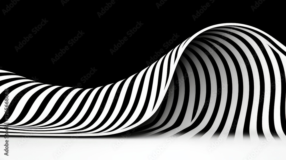 Aufkleber dynamic and versatile geometric pattern with black and white waves