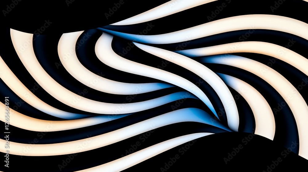 Poster dynamic and vibrant abstract pattern with bold monochrome waves