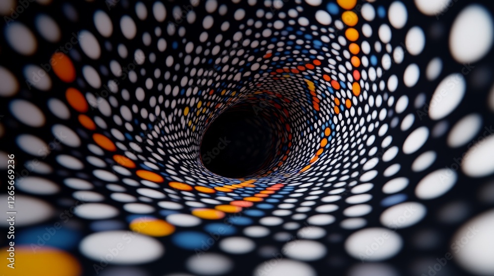 Aufkleber dynamic kaleidoscope of vibrant circles in a deep canvas tunnel