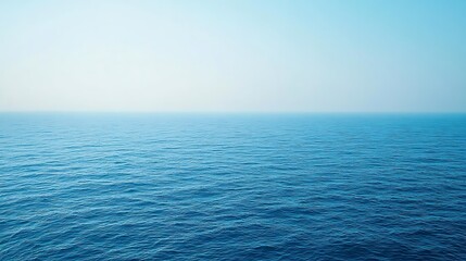 Fototapeta premium Serene Ocean Horizon Peaceful Blue Waterscape