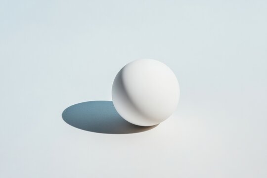 smooth white sphere resting on matte surface shadows forming delicate gradients around it