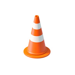 Isolated Orange and White Traffic Cone PNG &ndash; Safety Equipment for Road Use