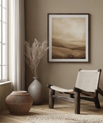 Mockup poster frame close up, 3d render, Generative AI