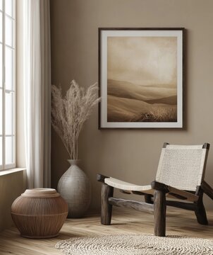 Mockup poster frame close up, 3d render, Generative AI