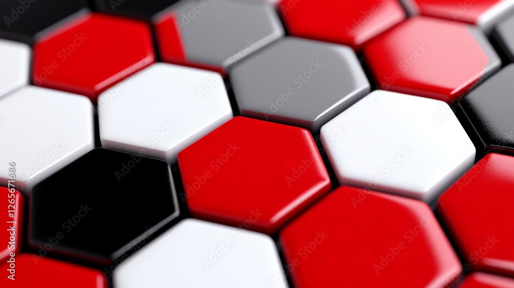 Aufkleber sleek futuristic geometric design with metallic hexagonal patterns