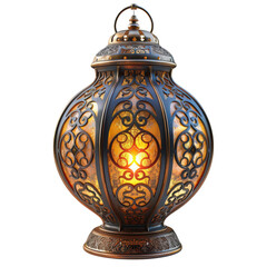Realistic Ramadan Kareem Lamp Lantern for Traditional Islamic Celebrations Isolated on white Background