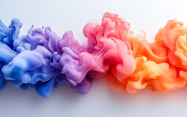 Fototapeta premium Colorful Abstract Ink Explosion on White Background 