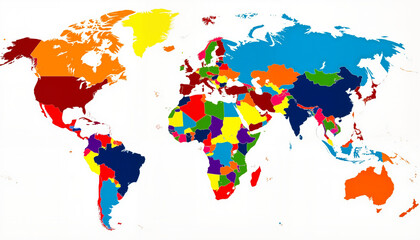 Obraz premium Colorful puzzle map of the world representing countries, global awareness