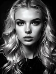 Naklejka premium black white women
