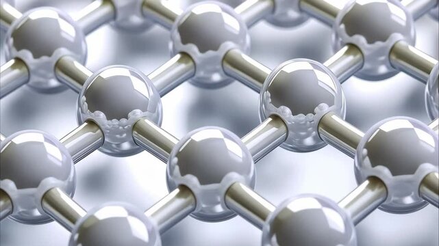 A close-up view of a molecular structure, likely representing a crystal lattice or atomic arrangement in a material.