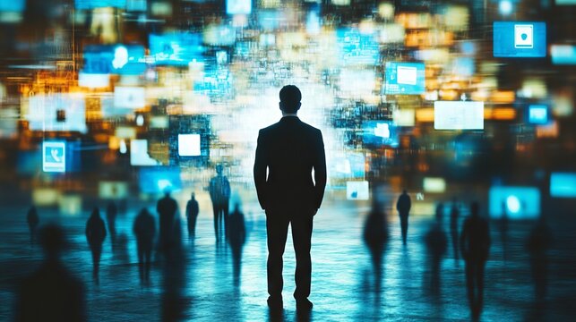 Businessman's hand searching online to hiring people, we are hiring background, job vacancy concept