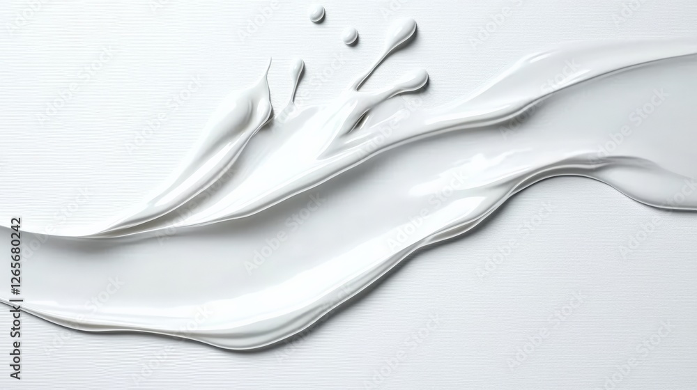 Poster mesmerizing soft gray and crisp white wave on canvas background