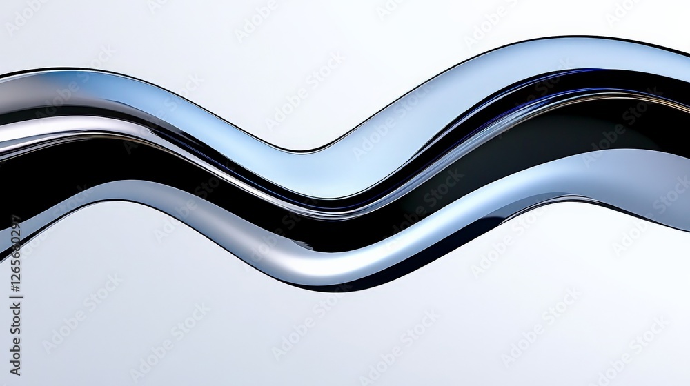 Poster Mesmerizing Soft Gray and Crisp White Abstract Canvas Waves