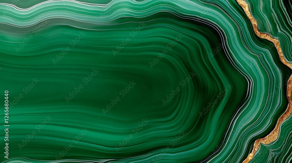 Poster mesmerizing fluid patterns on verdant mint marble canvas