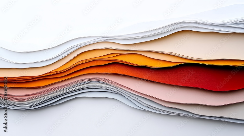 Poster mesmerizing abstract illustration of colorful paper layers unfolding