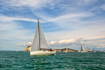 Sailing yachts regatta. Yachting. Sailing race