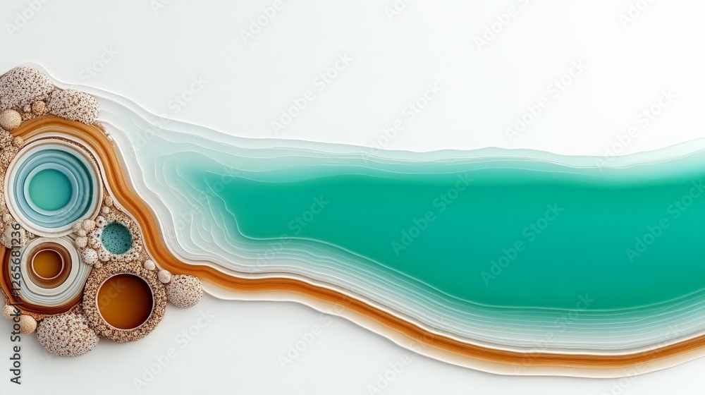 Poster mesmerizing swirl of azure and turquoise creating symphonic elegance