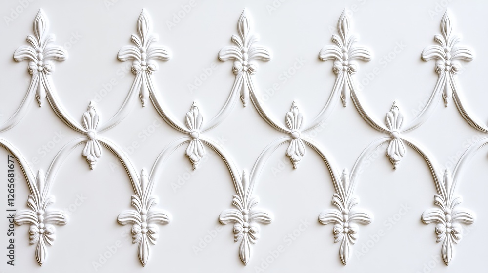 Aufkleber intricate white damask patterns on a soft textured background