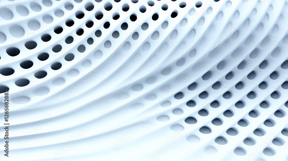 Aufkleber minimalist 3d white canvas with dotted patterns on surface