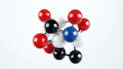 Vibrant 3D Molecular Symphony of Atoms in Colorful Arrangement