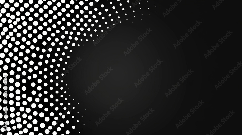 Poster monochromatic halftone dots design on canvas for creative projects