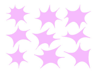 Obraz premium Pastel Abstract Starburst Shape Bundle. A collection of soft pastel starburst shapes with smooth, irregular edges. These abstract glowing elements are perfect for creative compositions