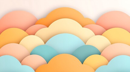 Abstract Pastel Cloud Shape Background Design
