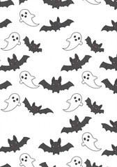 Naklejka premium ハロウィンの可愛い背景パターン