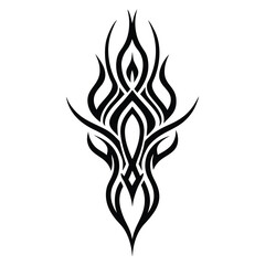 Abstract Tribal Tattoo Design Black Ink Vector Art.