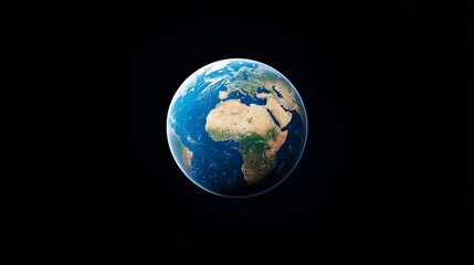 Fototapeta premium Solitary Pale Blue Orb of Earth Suspended in Vast Cosmic Space