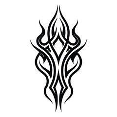 Abstract Tribal Tattoo Design Black Ink Vector Art.