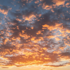 Obraz premium Sun Rays Painting the Sky: A Stunning Sunset of Blue and Orange Hues, sunset in the sky