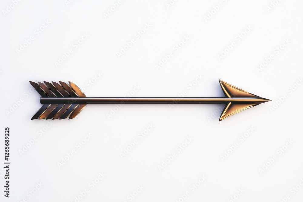 Poster Arrow design with a sleek, modern aesthetic showcasing its pointed tip and fletching against a plain background