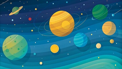 Fototapeta premium A space scene with planets, Craft a celestial background with planets and stars