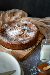 freshly baked homemade sponge cake 