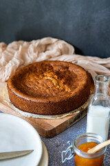 freshly baked homemade sponge cake 