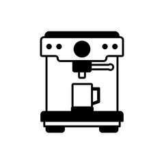 coffee machine icon, simple flat style, illustration, logo sign symbol pictogram template, for ui or ux isolated on white for mobile app, editable