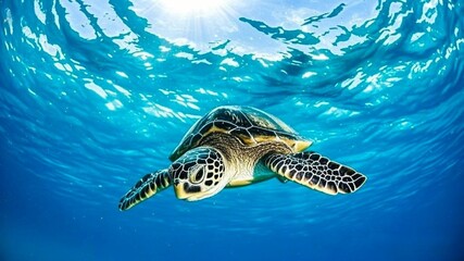 sea turtle swimming